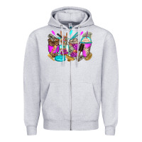 Heather Grey hair hustler coffee cups Zipper Hoodie - Zillion Design Studio
