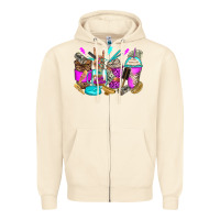 Sandshell hair hustler coffee cups Zipper Hoodie - Zillion Design Studio