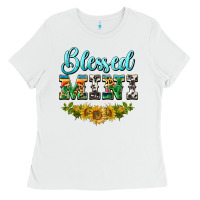 White blessed mini Ladies Tee - BarkalooDesign