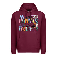 Burgundy every bunny loves our residents Premium Hoodie - MaliasSmallBusiness