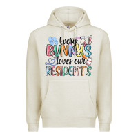 Oatmeal Heather every bunny loves our residents Premium Hoodie - MaliasSmallBusiness