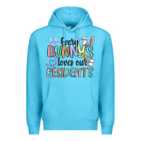 Ocean Blue every bunny loves our residents Premium Hoodie - MaliasSmallBusiness