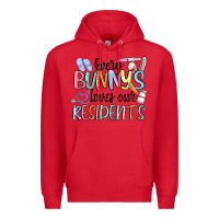 Red every bunny loves our residents Premium Hoodie - MaliasSmallBusiness