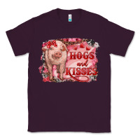 Plum valentine's day pig hogs and kisses Classic Tee - RanaPortraitStore