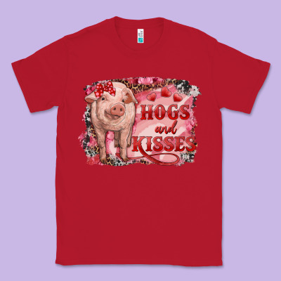 Valentine's Day Pig Hogs And Kisses Classic Tee Designed By Ranaportraitstore