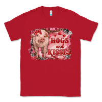 Red valentine's day pig hogs and kisses Classic Tee - RanaPortraitStore