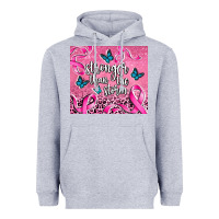 Heather Grey stronger than the stormcancer Heavyweight Hoodie - AdoDesignShop