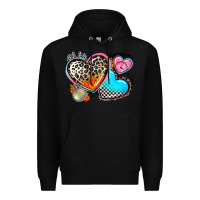 Black western leopard  racing  hearts Premium Hoodie - AdoDesignShop