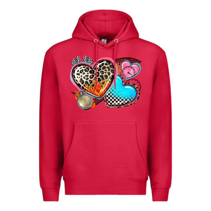 Western Leopard  Racing  Hearts Premium Hoodie by AdoDesignShop | Teevron