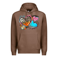 Chestnut western leopard  racing  hearts Premium Hoodie - AdoDesignShop
