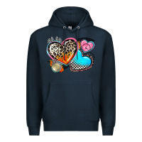 Navy western leopard  racing  hearts Premium Hoodie - AdoDesignShop