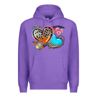 Purple western leopard  racing  hearts Premium Hoodie - AdoDesignShop