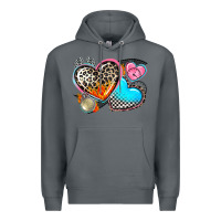 Rock western leopard  racing  hearts Premium Hoodie - AdoDesignShop