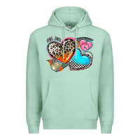 Seafoam western leopard  racing  hearts Premium Hoodie - AdoDesignShop