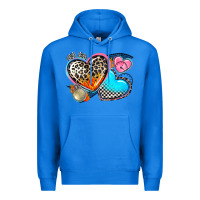 True Royal western leopard  racing  hearts Premium Hoodie - AdoDesignShop