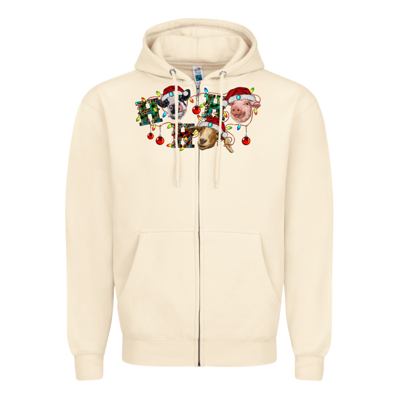 Hohoho Farm Animals Zipper Hoodie by RanaPortraitStore | Teevron