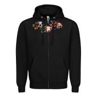 Black hohoho christmas cows Zipper Hoodie - RanaPortraitStore