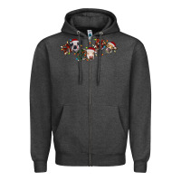 Charcoal Heather hohoho christmas cows Zipper Hoodie - RanaPortraitStore