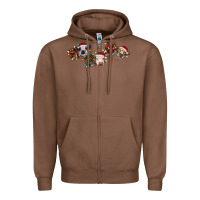 Chestnut hohoho christmas cows Zipper Hoodie - RanaPortraitStore