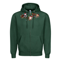 Sports Green hohoho christmas cows Zipper Hoodie - RanaPortraitStore