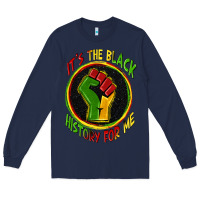 Navy it's the black history for me Long Sleeve Tee - Zillion Design Studio