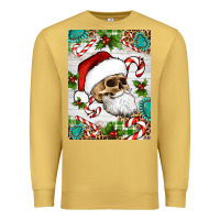 Antique Gold Christmas hippie skeleton santa Premium Sweatshirt - Artiststas