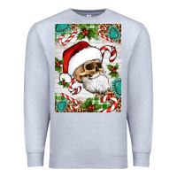 Heather Grey Christmas hippie skeleton santa Premium Sweatshirt - Artiststas
