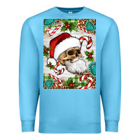 Ocean Blue Christmas hippie skeleton santa Premium Sweatshirt - Artiststas