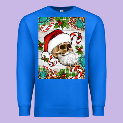 Christmas Hippie Skeleton Santa Premium Sweatshirt Designed By Artiststas