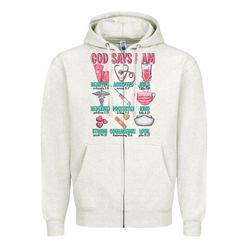 God Says I Am Zipper Hoodie by texasbilliewilder | Teevron