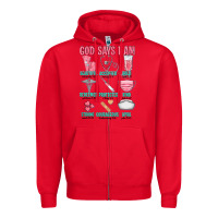 Red god says i am Zipper Hoodie - texasbilliewilder