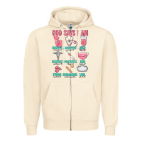 Sandshell god says i am Zipper Hoodie - texasbilliewilder