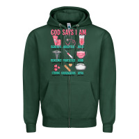 Sports Green god says i am Zipper Hoodie - texasbilliewilder