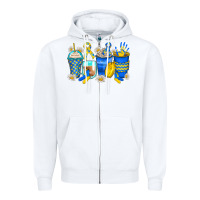 White down syndrome coffee cups Zipper Hoodie - Zillion Design Studio
