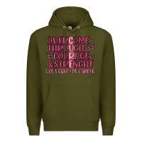 Army Green overcome through courage strength  malia Premium Hoodie - MaliasSmallBusiness