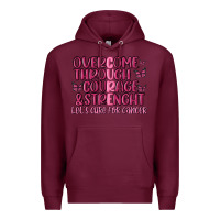 Burgundy overcome through courage strength  malia Premium Hoodie - MaliasSmallBusiness