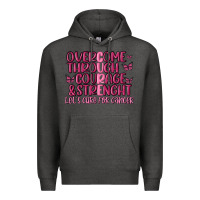 Charcoal Heather overcome through courage strength  malia Premium Hoodie - MaliasSmallBusiness