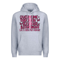 Heather Grey overcome through courage strength  malia Premium Hoodie - MaliasSmallBusiness