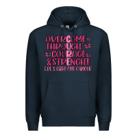 Navy overcome through courage strength  malia Premium Hoodie - MaliasSmallBusiness