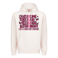 Pale Pink overcome through courage strength  malia Premium Hoodie - MaliasSmallBusiness