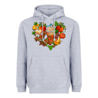 Heather Grey fall pumpkin heart Heavyweight Hoodie - AdoDesignShop