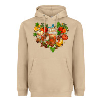 Mushroom fall pumpkin heart Heavyweight Hoodie - AdoDesignShop