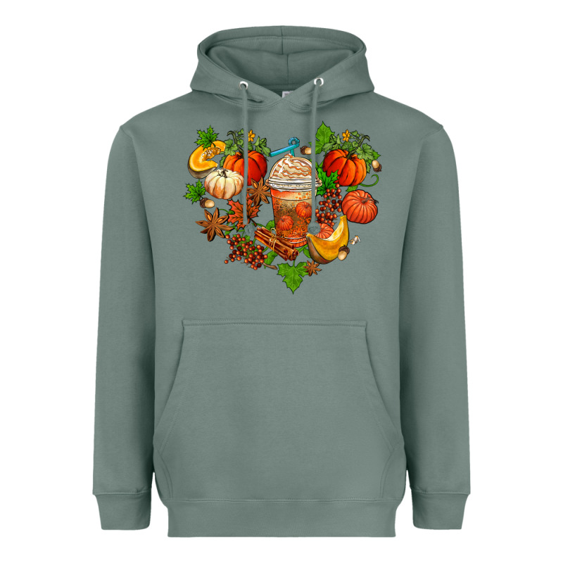 Fall Pumpkin Heart Heavyweight Hoodie by AdoDesignShop | Teevron