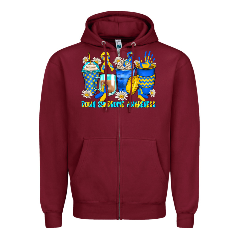 Down Syndrome Coffee Cups Zipper Hoodie by Zillion Design Studio | Teevron