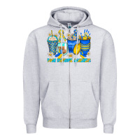 Heather Grey down syndrome coffee cups Zipper Hoodie - Zillion Design Studio