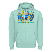 Seafoam down syndrome coffee cups Zipper Hoodie - Zillion Design Studio