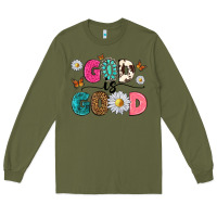Army Green god is good Long Sleeve Tee - texasbilliewilder