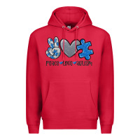 Cardinal peace love autism Premium Hoodie - MaliasSmallBusiness