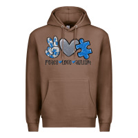 Chestnut peace love autism Premium Hoodie - MaliasSmallBusiness