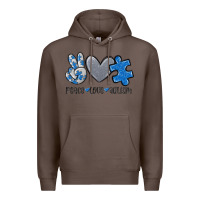 Coffee peace love autism Premium Hoodie - MaliasSmallBusiness